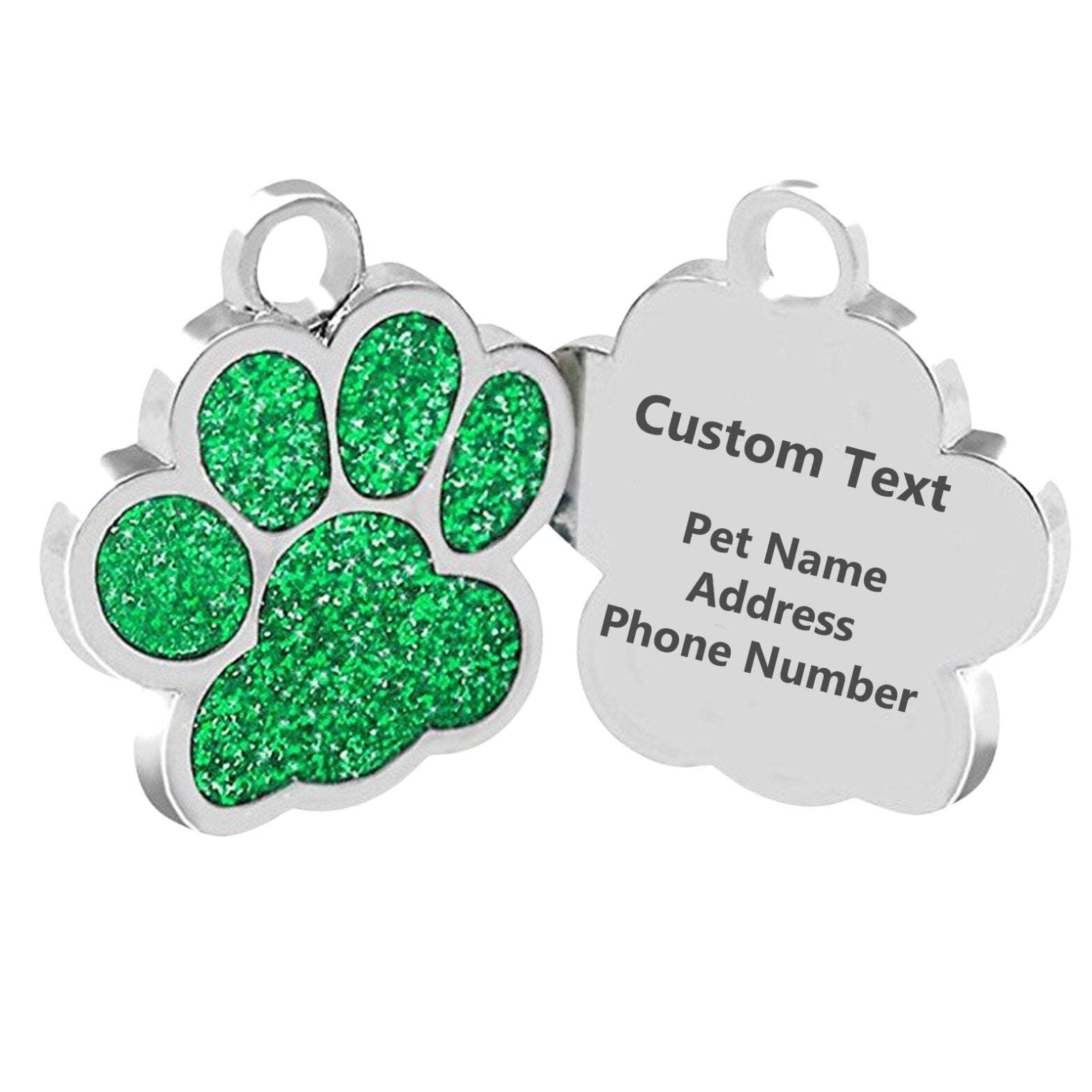 Personalized Dog Tags Paw Shape Name Pet ID Tags Engraved Custom Dog Tags