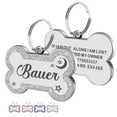 thumbnail image 1 of Personalized Dog Tags and Cat Tags, Glitter Pet Name Tags, Engraved Bone Shape Collar Pendant, Customizable On Both Sides, Multi-Color, 1 of 9