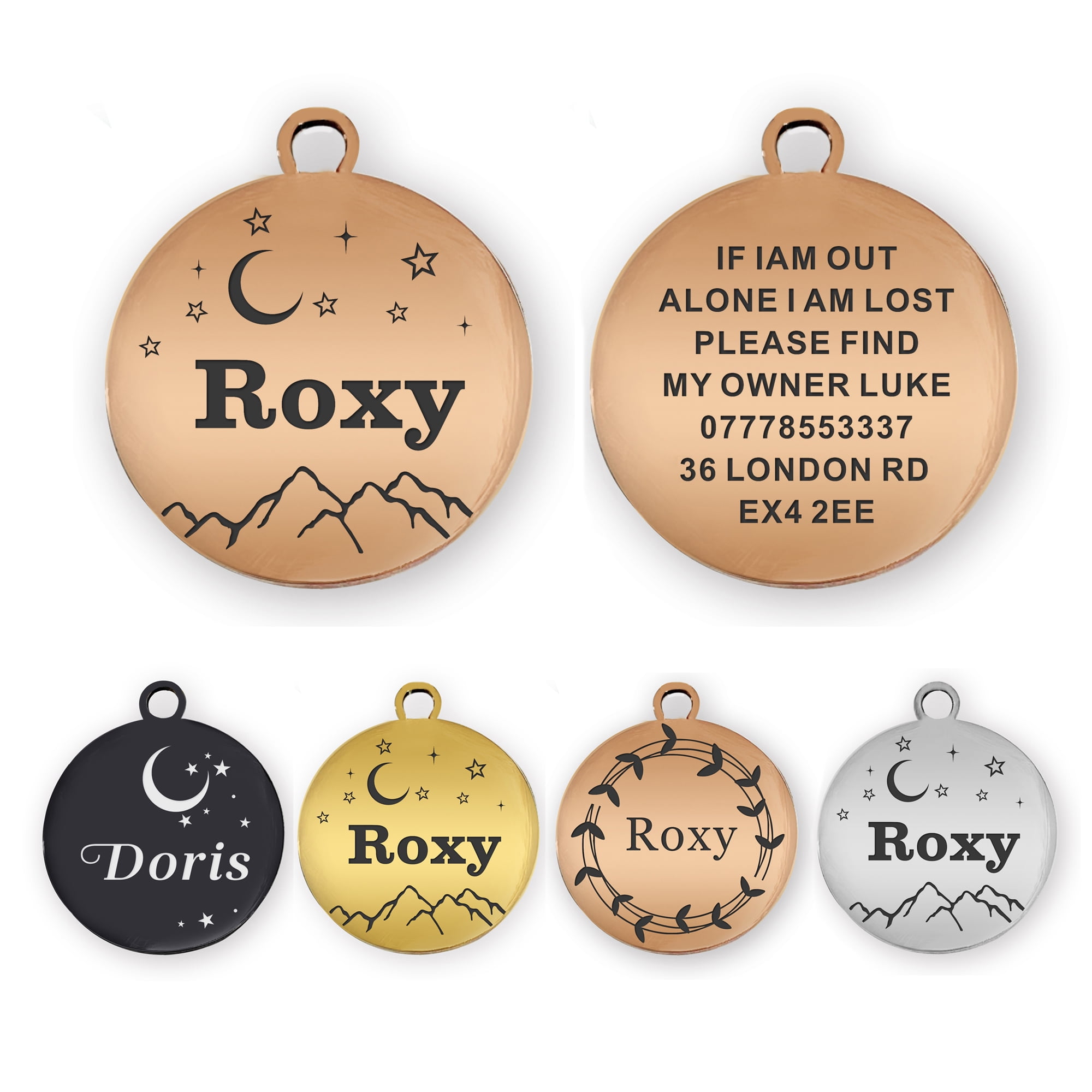 Personalized Dog Tags and Cat Tags Stainless Steel Pet Disc Custom Name ID Tags Laser Engraved On Both Sides Multiple Colors Walmart
