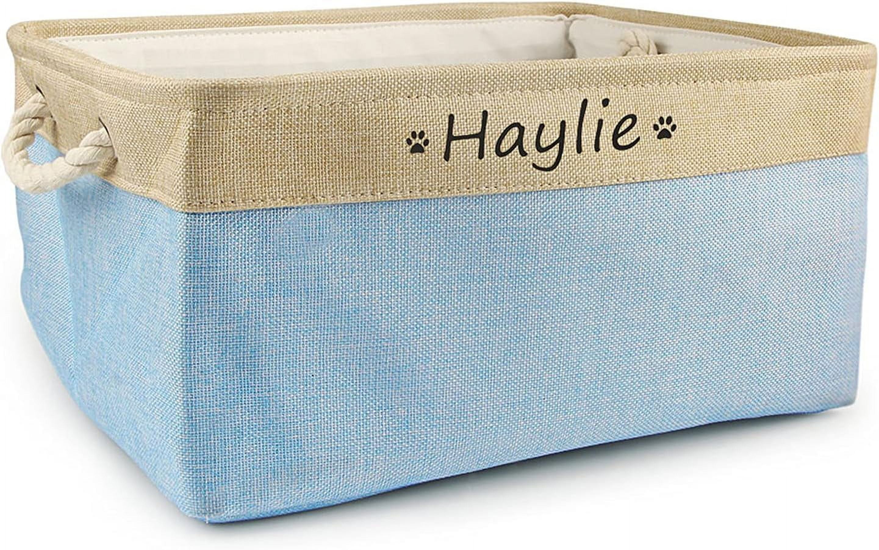 Personalized Dog Toy Basket with Name,Custom Dog Toy Basket,Paw Prints