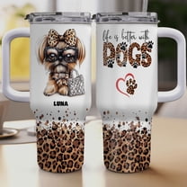 Personalized Dog Tumbler with Brussels Griffon Dog’s Name – Custom Travel Coffee Cup 40oz, Travel Coffee Cup, Gift for Mother's day, Father's day, Christmas zaRmFK