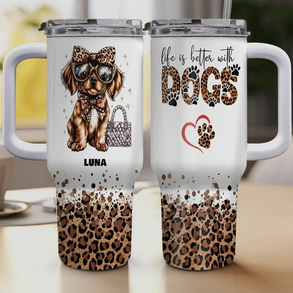 Personalized Dog Tumbler with Chesapeake Bay Retriever Dog’s Name – Custom Travel Coffee Cup 40oz, Travel Coffee Cup, Gift for Mother's day, Father's day, Christmas yxvmez