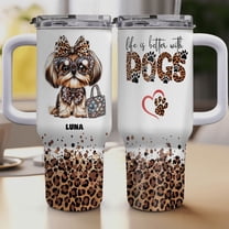 Personalized Dog Tumbler with Shih Tzu Dog’s Name – Custom Travel Coffee Cup 40oz, Travel Coffee Cup, Gift for Mother's day, Father's day, Christmas 94c1VS
