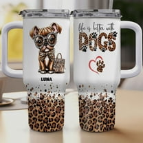 Personalized Dog Tumbler with Staffordshire Bull Terrier Dog’s Name – Custom Travel Coffee Cup 40oz, Travel Coffee Cup, Gift for Mother's day, Father's day, Christmas OMWkgi