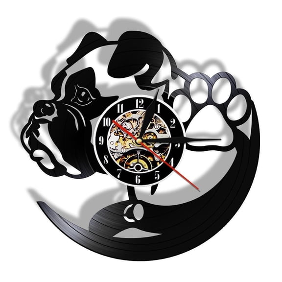 Personalized Dog Wall Clock Different Dog Breeds Custom Vinyl Record Wall Clock Home Decor Wall Decor Dog Vinyl Clock Gift Without LED