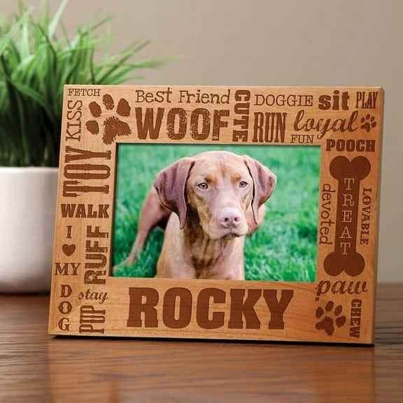 Personalized Dog Words Wood Frame