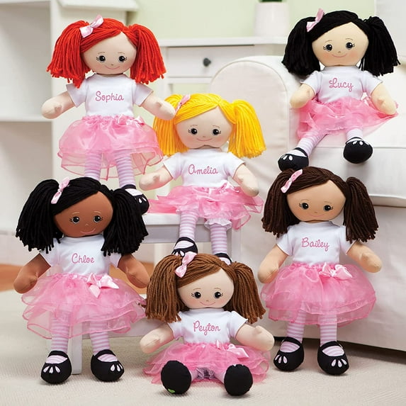 Personalized Doll With Tutu and Hair Clip
