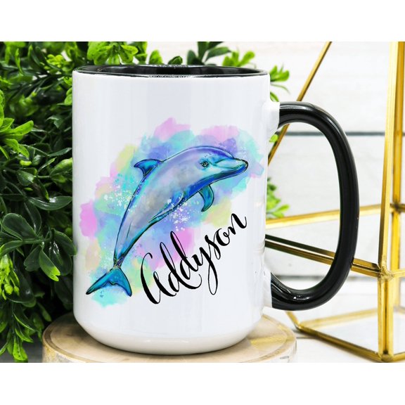 Personalized Dolphin Coffee Mug Custom Ceramic Gift
