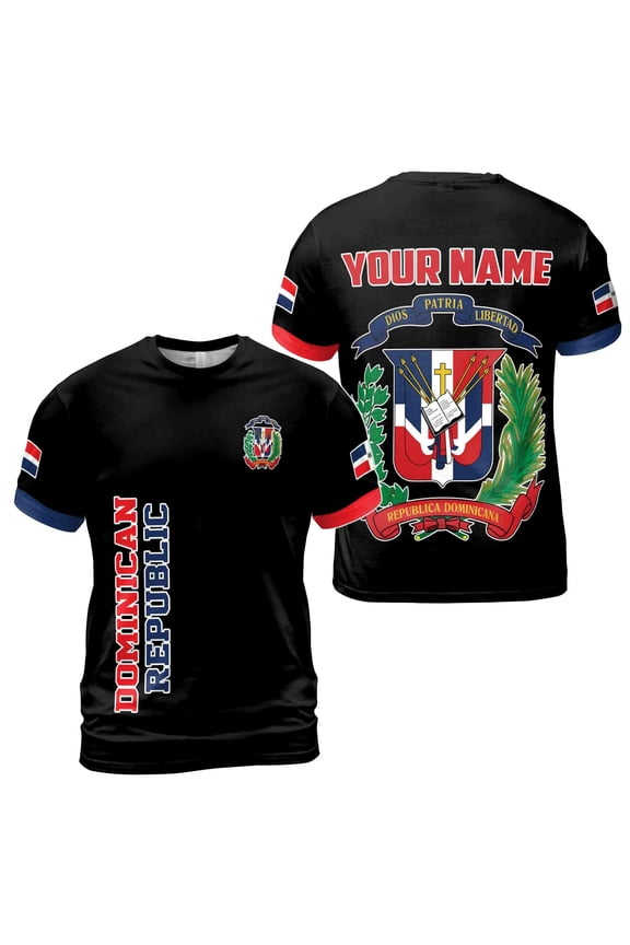 Personalized Dominican Republic Shirt, Dominican Flag 3D T-Shirt S-5XL
