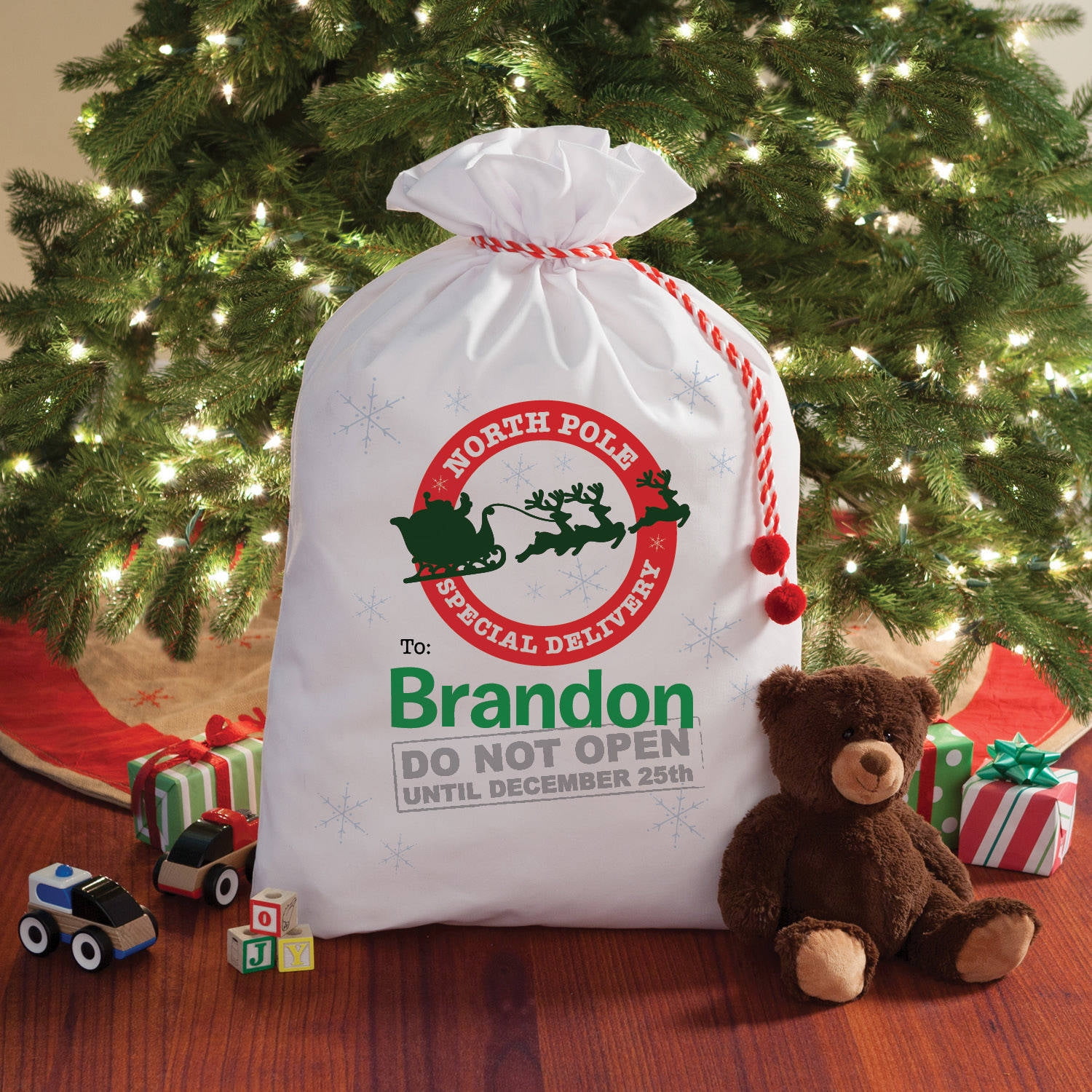 Personalized Don't Open Until Christmas Santa Sack, 2 Sizes To Choose From