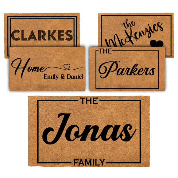 Personalized Door Mat, 18x30 Custom Welcome Door Mat, Anti-Slip Backing Welcome-Mat, Outdoor-Indoor Doormat, Weather-Resistant Entrance Rug
