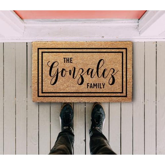 Personalized Door Mat with Family Name - Custom Doormat with Anti-Slip Backing - 3 Size Options - Custom Door Mats for Front Door Front Door Mat for Outdoor Decor