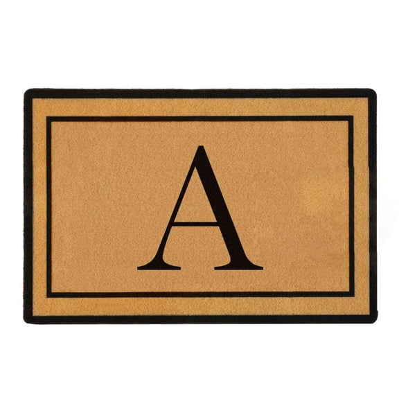 Personalized Door Mats, Custom Monogram Letter Coir Doormat, All Weather Outdoor Entrance Mat, Natural Coconut Fiber Rug for Home Entryway, 1* Alphabet Rug