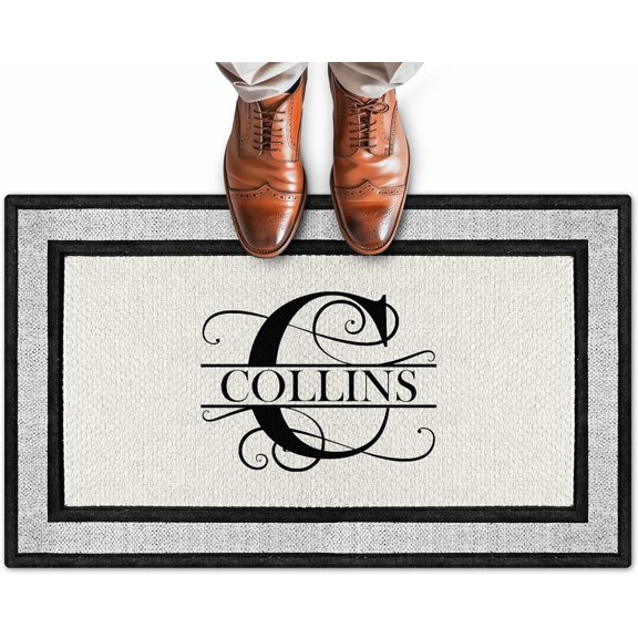 Personalized Doormat | Custom Monogram Indoor & Outdoor Welcome Mat | Durable Coir & Rubber Backing