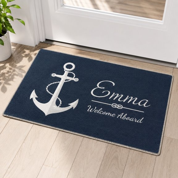 Personalized Doormat Custom Name Welcome Mat Non-Slip Backing Indoor Outdoor Rug – 2 Sizes Available