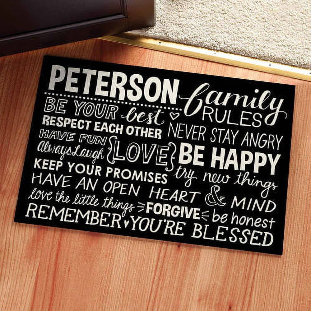 Personalized Doormat - Family Rules Available In Multiple Colors