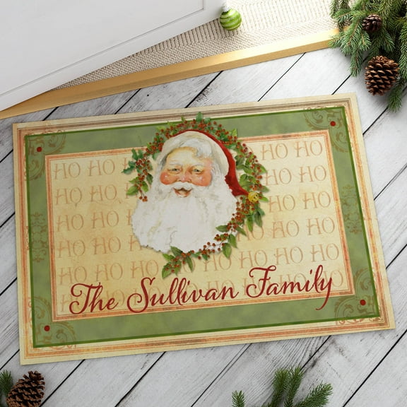 Personalized Doormat - Happy Santa