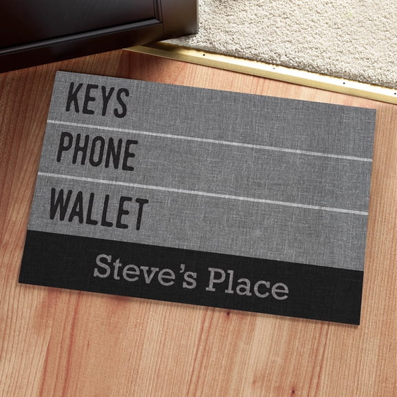 Personalized Doormat - Keys, Phone, Wallet