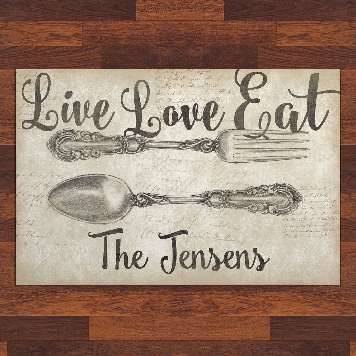 Personalized Doormat - Live, Love, Eat