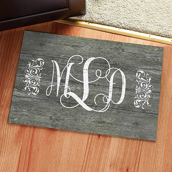 Personalized Doormat - Vintage Wood Monogram