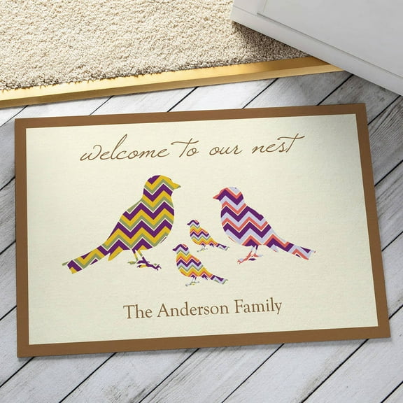 Personalized Doormat - Welcome To Our Nest Available in Multiple Family sizes