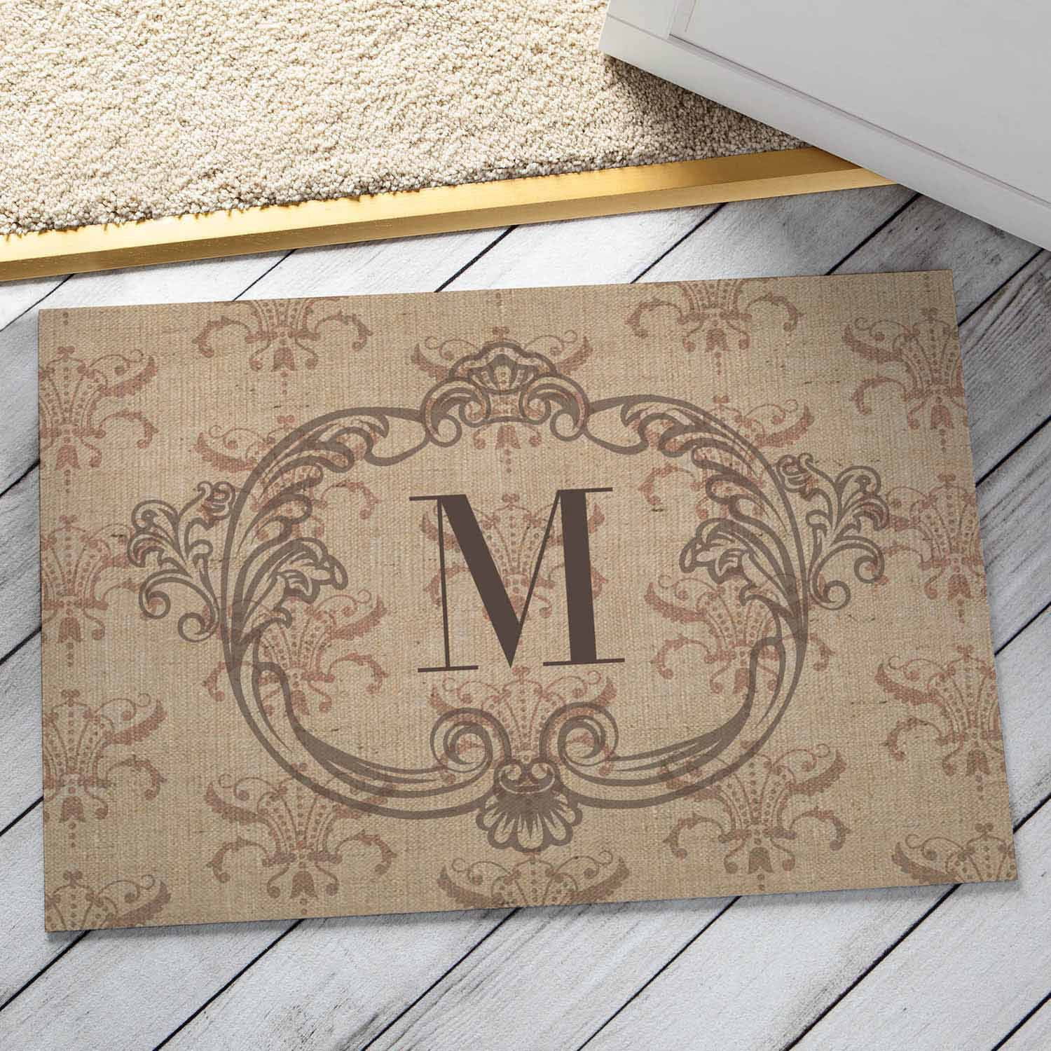 Personalized Doormat for the Home - Vintage Initial Welcome Mat