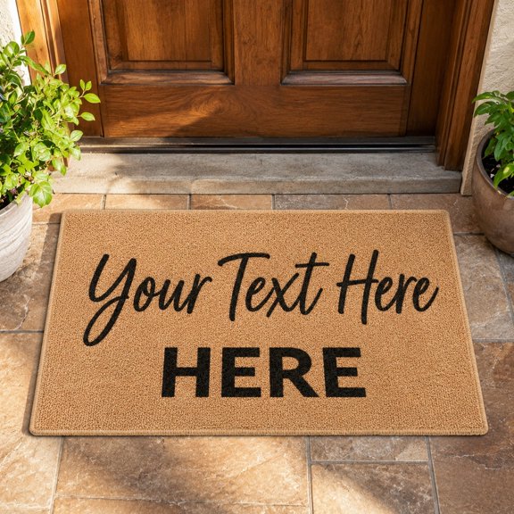 Personalized Doormat with Custom Text, Non-Slip Backing, Printable Mat Fabric, 2 Sizes