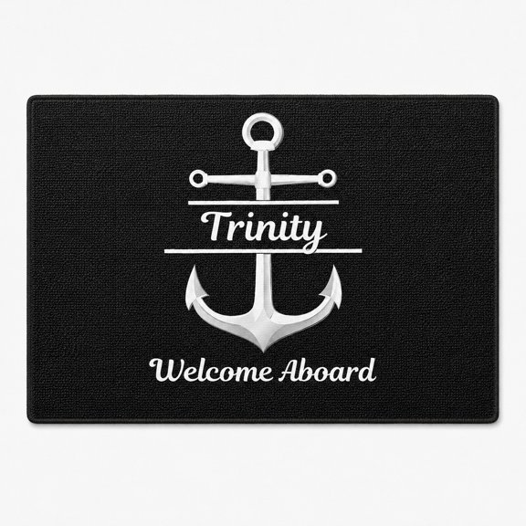 Personalized Doormat with Non-Slip Backing, Custom Text Name Age, Printable Mat Fabric, 2 Sizes