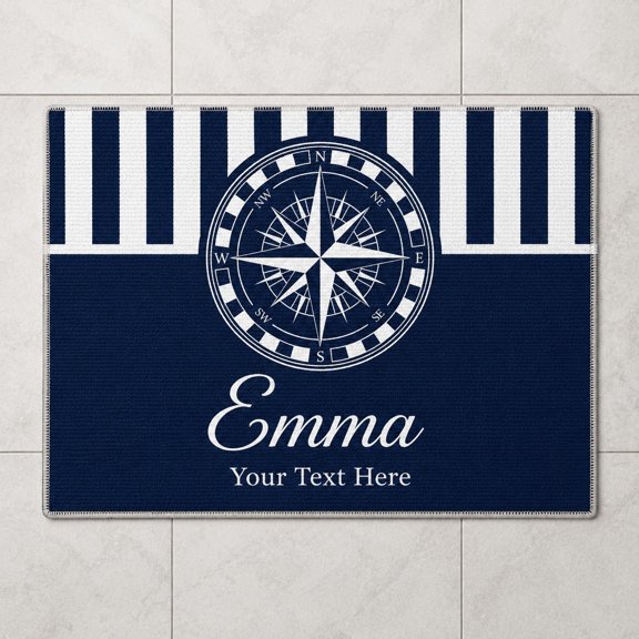 Personalized Doormat with Non-Slip Backing, Custom Text Name Mat, Printable Fabric Entry or Bath Mat, 2 Sizes