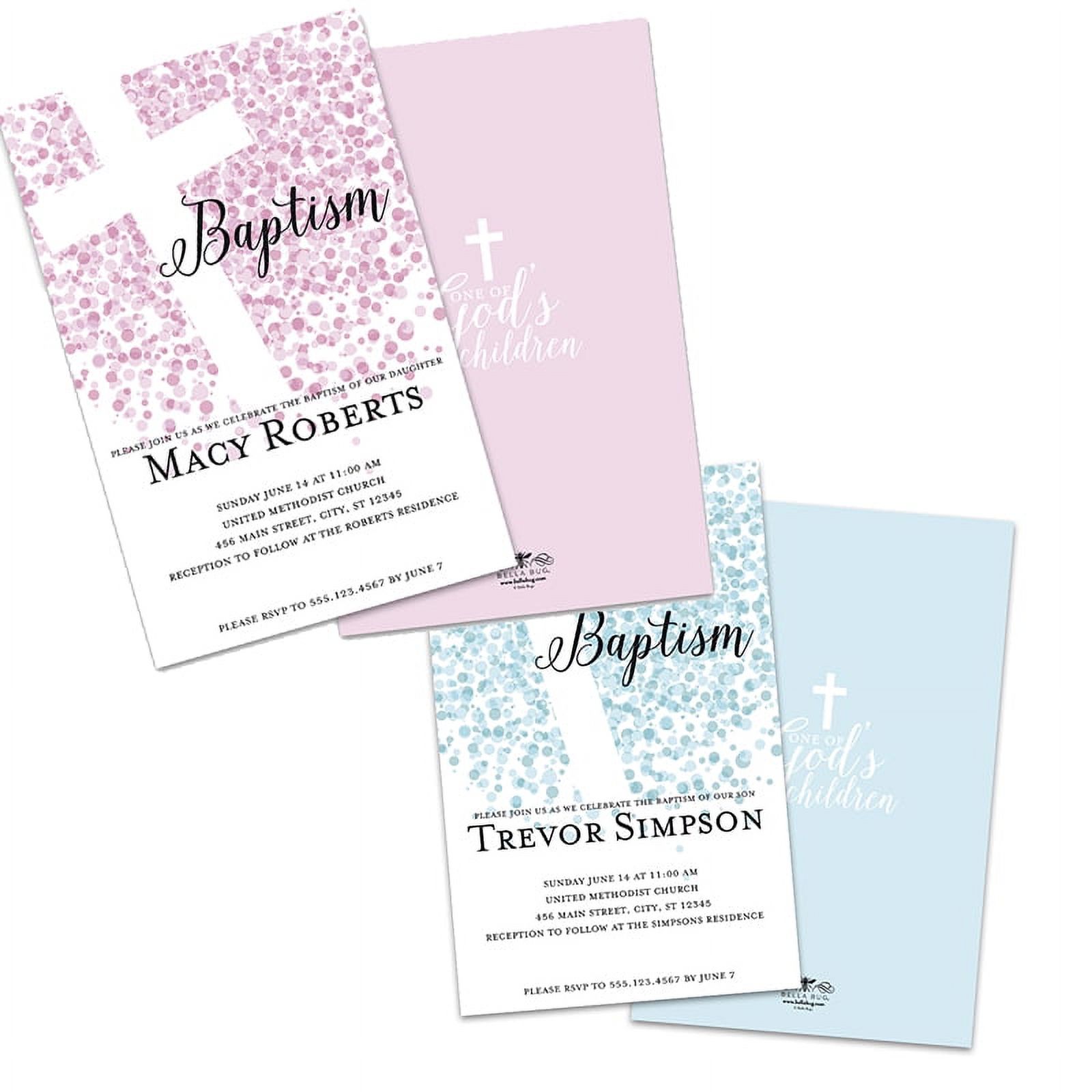 Personalized Dots Baptism Invitations