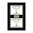 thumbnail image 1 of Personalized Double Diploma Frame with Double Matting for 8.5" x 11" Tall Diploma with Black 3/4" Frame, 1 of 6
