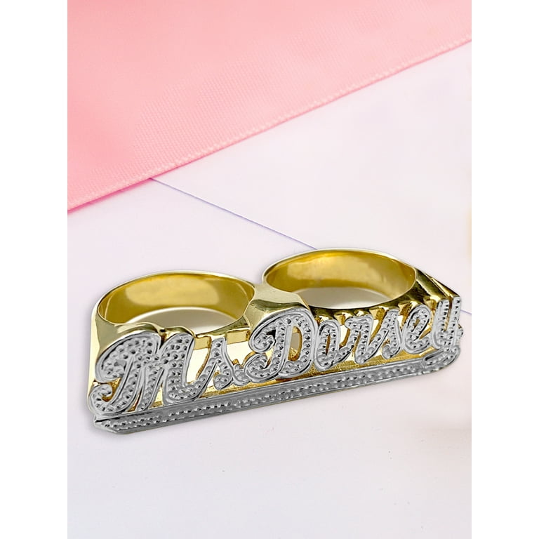 Personalized Double Finger Name Ring Walmart