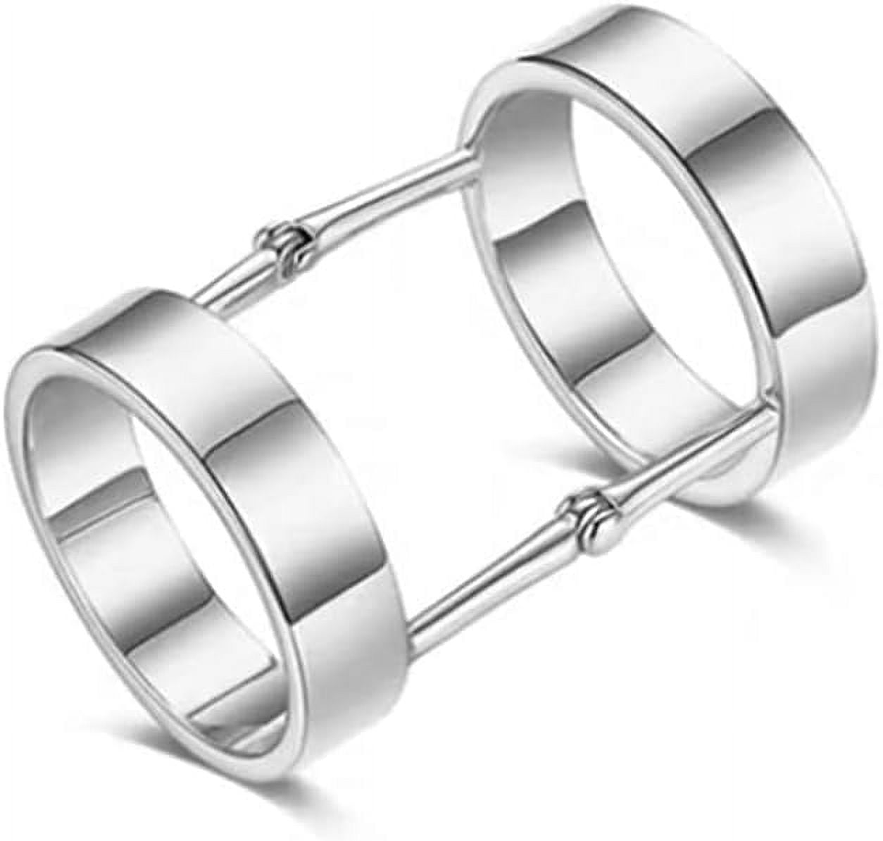 Personalized Double Hinged Loop Activity Rings for Women Men Punk ...