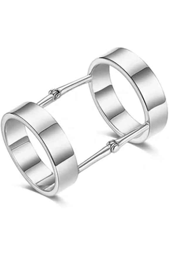 Personalized Double Hinged Loop Activity Rings for Women Men Punk Gothic Statement Knuckle Joint Flexible Bending Stackable Middle Tial Finger Ring Fashion Minimalist Jewelry BFF Birthday Gifts