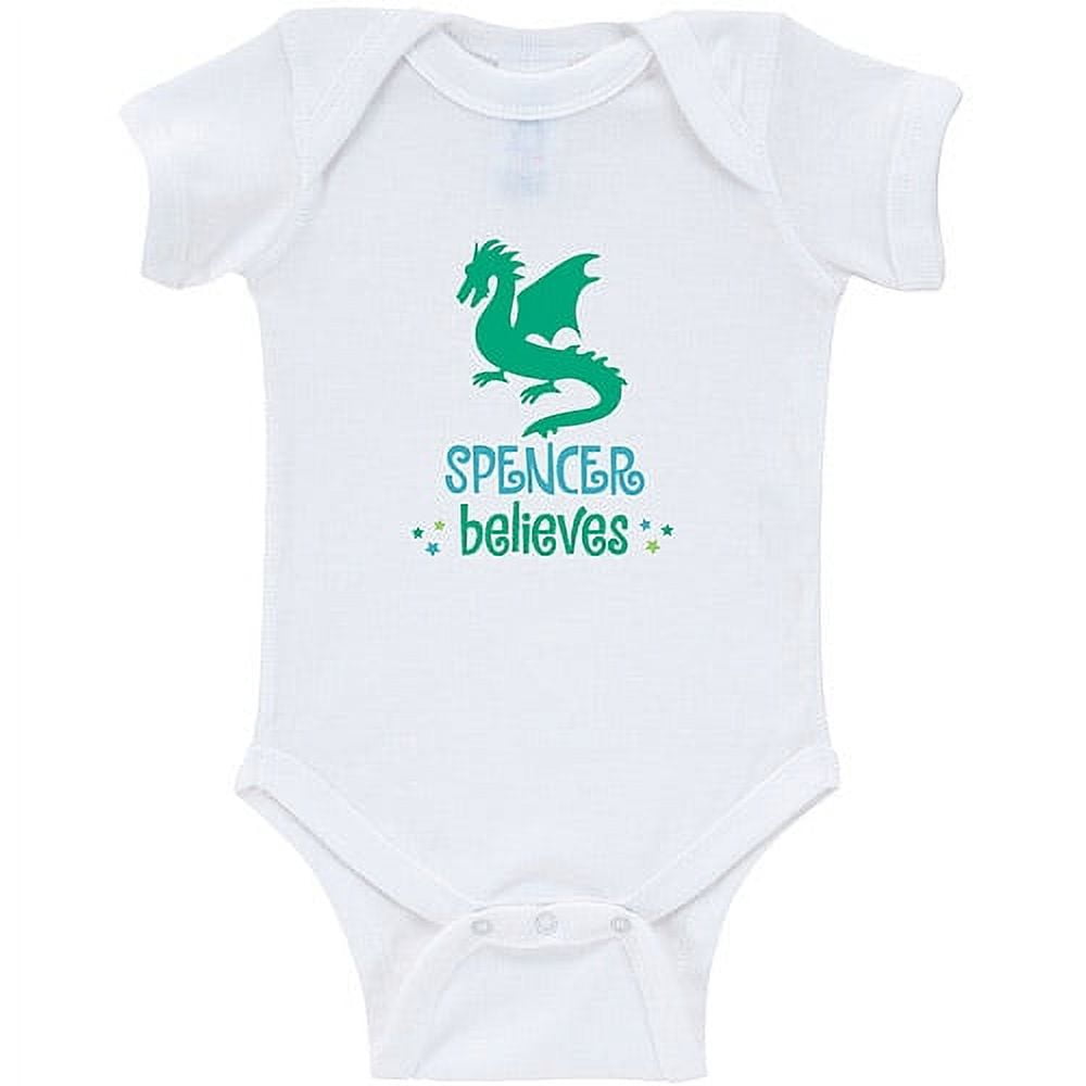 Personalized Dragon Baby Boy White Creeper