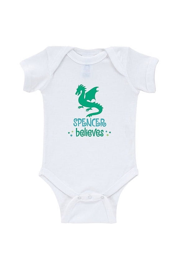 Personalized Dragon Baby Boy White Creeper