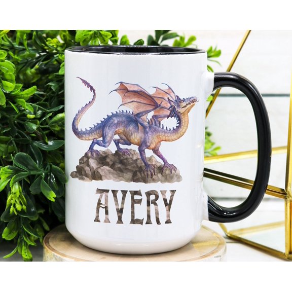 Personalized Dragon Coffee Mug Fantasy Medieval Gift 1