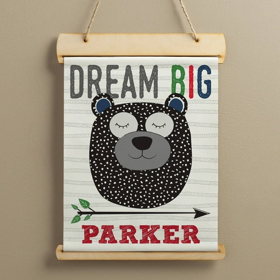 Personalized Dream Big Bear Hanging Canvas Banner