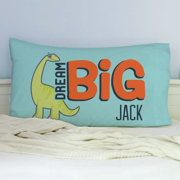 Personalized Dream Big Dino Pillowcase