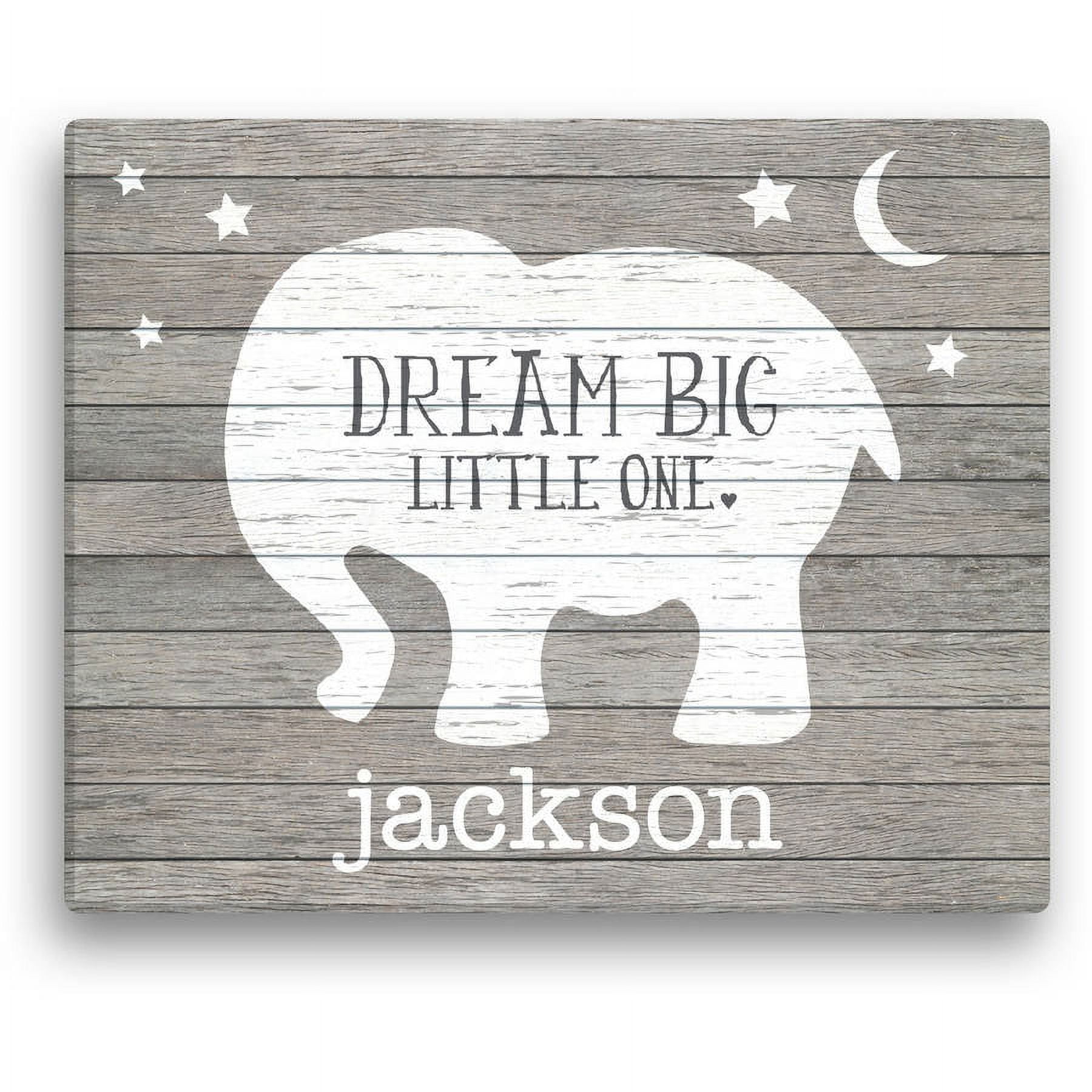 Personalized Dream Big Little One 16" x 20" Elephant Canvas
