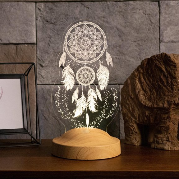 Personalized Dreamcatcher Night Light, Custom LED Lamp