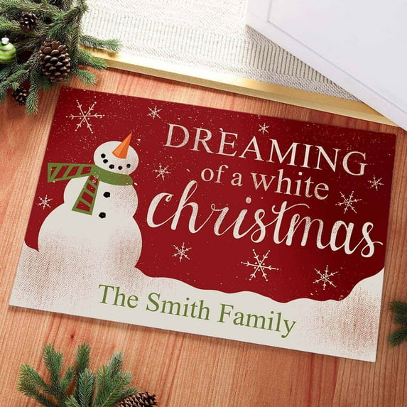 Personalized Dreaming Of A White Christmas Doormat