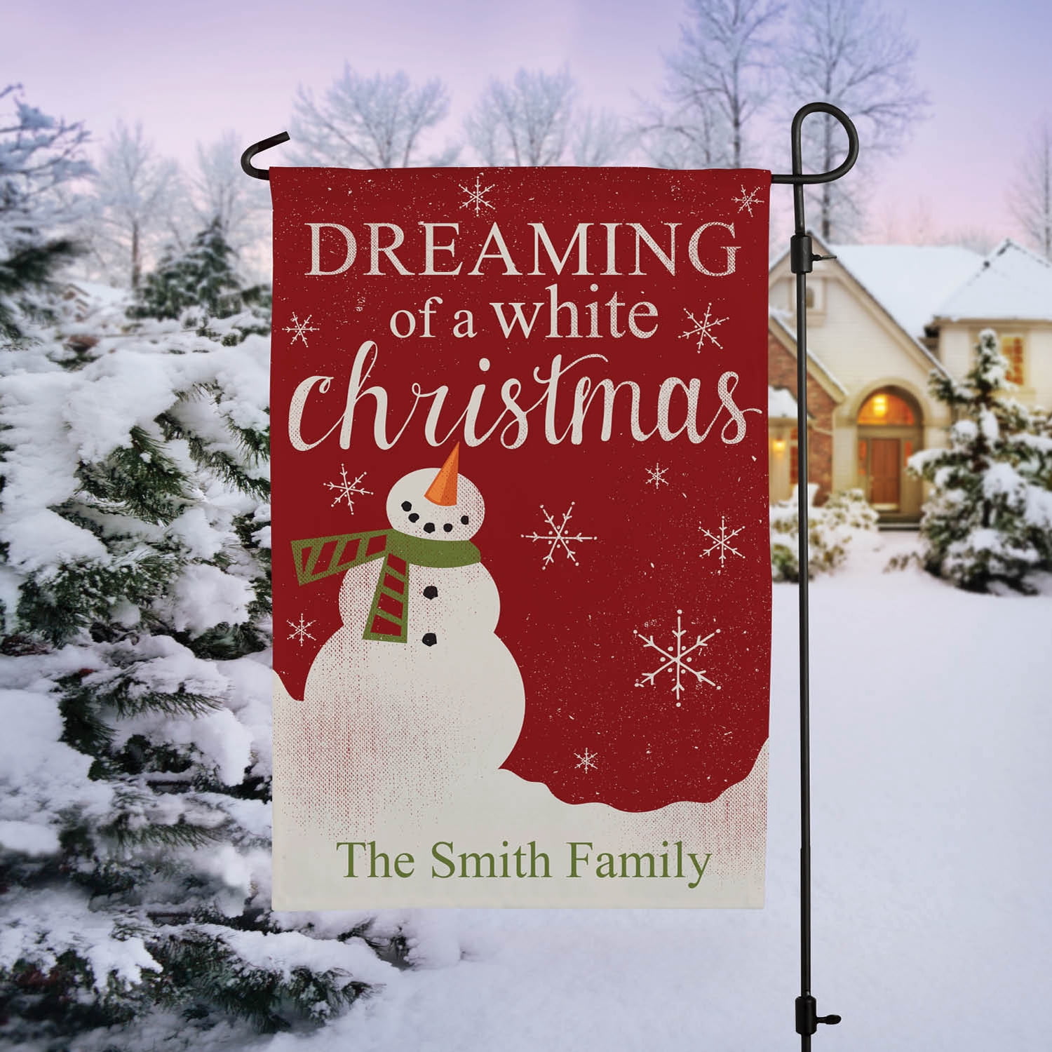 Personalized Dreaming Of A White Christmas Garden Flag