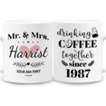 thumbnail image 1 of Personalized Drinking Coffee Together Mug Cups 11oz 15oz Gift for Christmas Valentines Wedding Anniversary For Wife Husband Married Couples Hubby Wifey Boyfriend Girlfriend Custom Name Year, 1 of 7