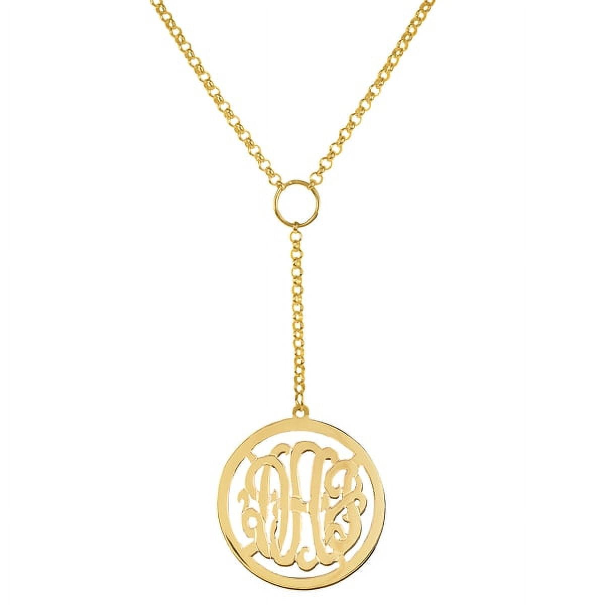Personalized Drop Monogram Pendant in Sterling Silver or 14K Gold-Plated Sterling Silver