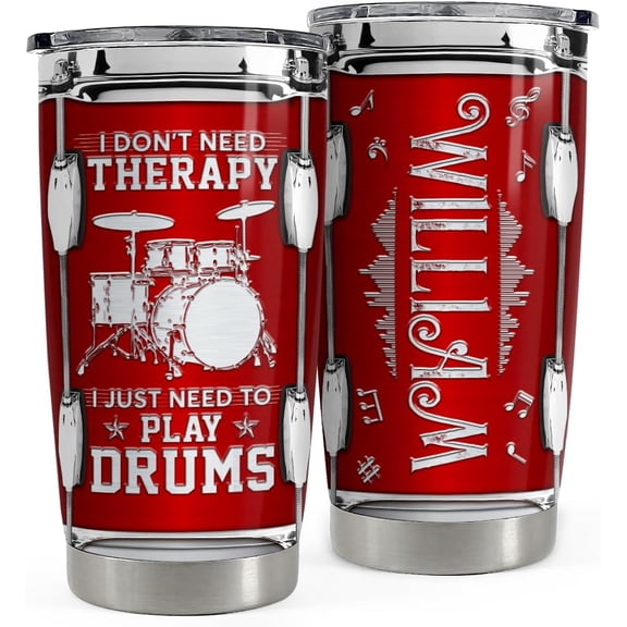 Personalized Drummer Gifts for Men Gift for DrummersDrummer 20oz Insulated Tumblers with Lid Coffee Travel Mug Cup Gift for Drummers