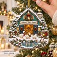 Tree Intital Personalized Duck Farm Ornament Acrylic Snowy Duck Farm Scene 2D Flat ...