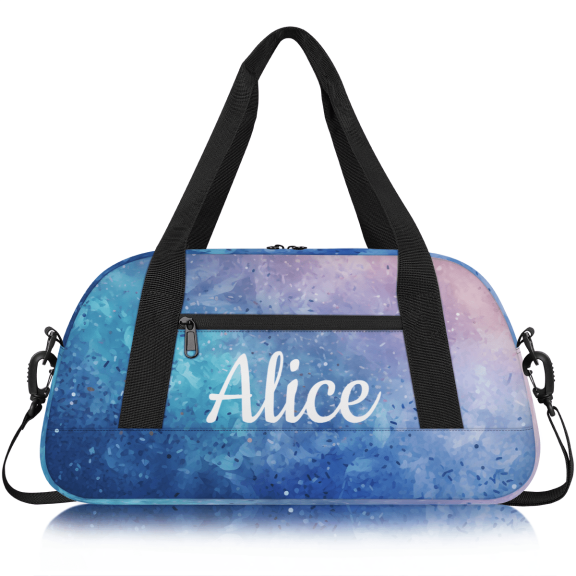 Personalized Duffel Bag, Custom Name Sports Bag 17.9 Inch with Adjustable Strap, Durable Twill Tote for Gym, Training, and Weekend Trips