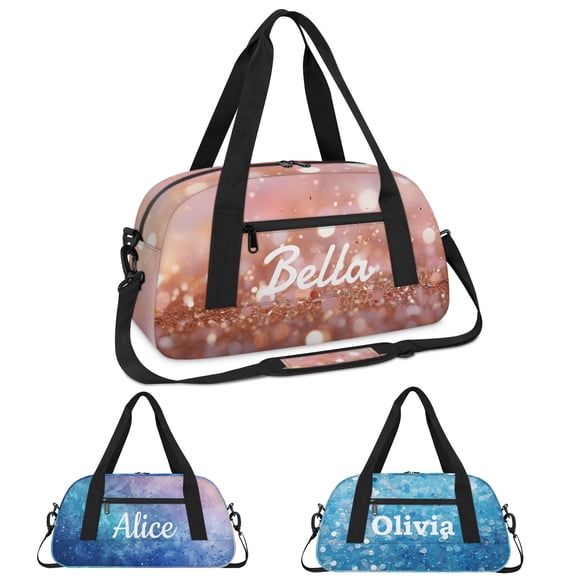 Personalized Duffel Bag, Custom Name Sports Bag 17.9 Inch with Adjustable Strap, Durable Twill Tote for Gym, Training, and Weekend Trips