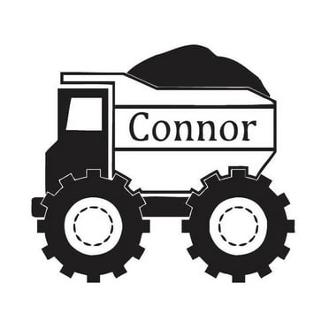 Personalized Dump Truck Vinyl Graphic - Large